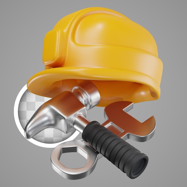 Free PSD tools icon for maintenance and repair 3d illustration