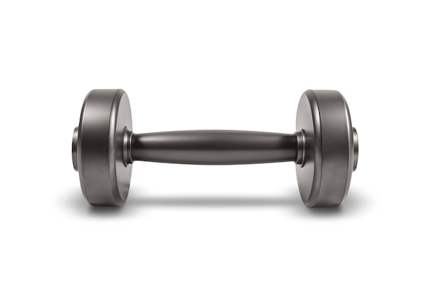 Free PSD top view over dumbbell isolated