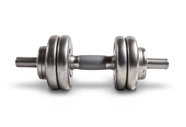 Free PSD top view over dumbbell isolated