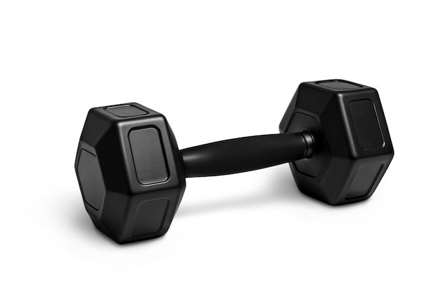 Free PSD top view over dumbbell isolated