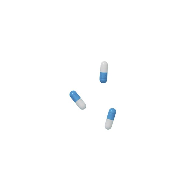 Top view on medical pills