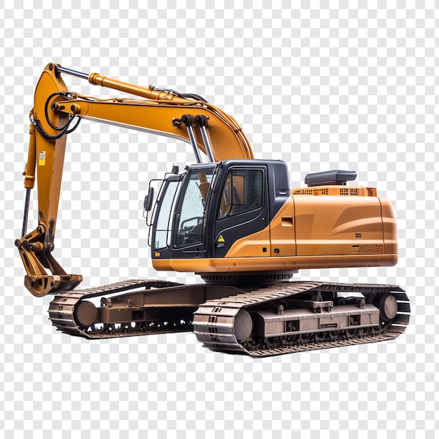 Free PSD track excavator png isolated on transparent background