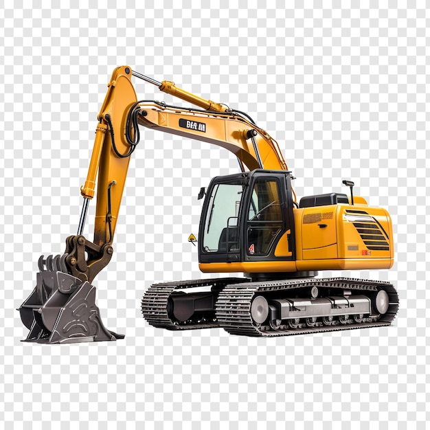 Free PSD track excavator png isolated on transparent background