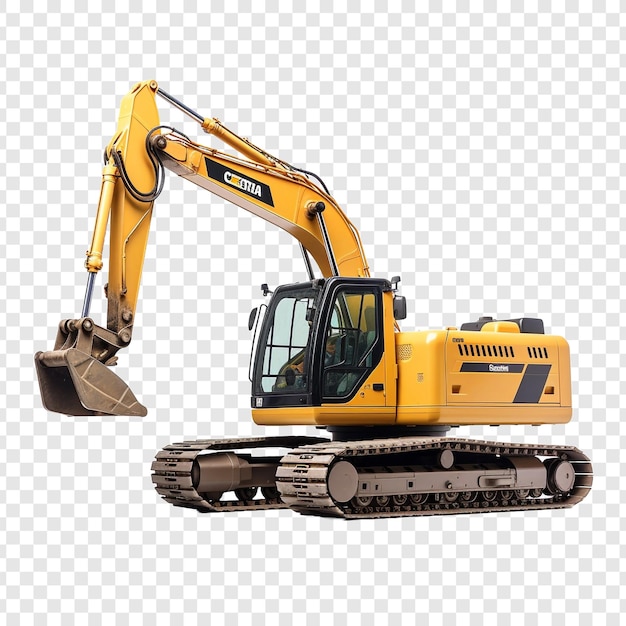 Free PSD track excavator png isolated on transparent background