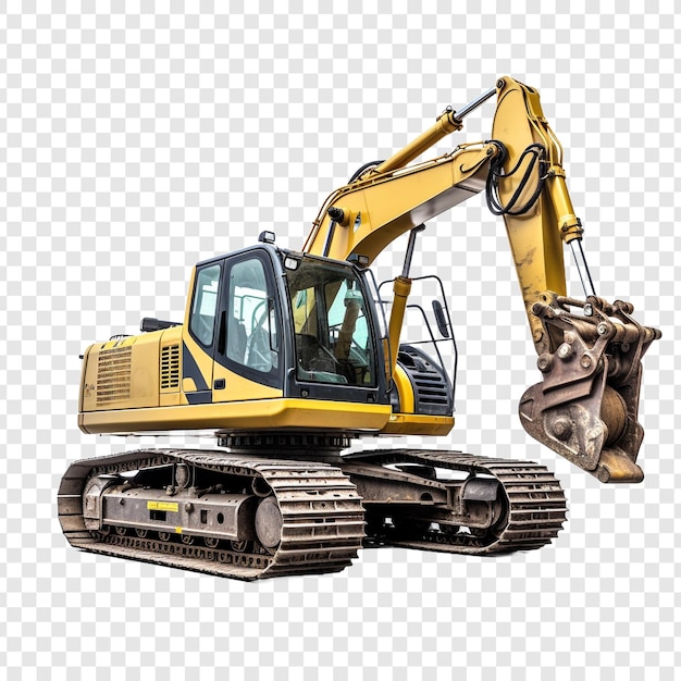 Free PSD track excavator png isolated on transparent background