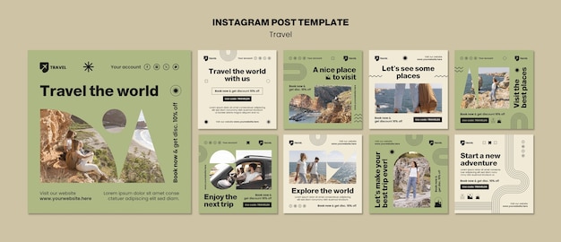 Free PSD travel adventure  instagram posts