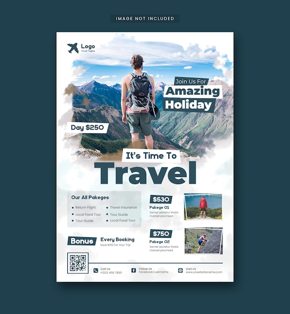 Free PSD travel and tour social media post instagram post or web banner template