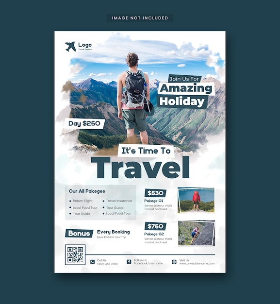 Travel and tour social media post instagram post or web banner template