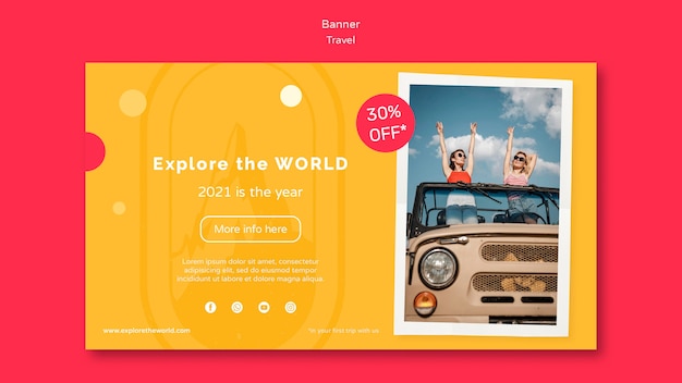 Free PSD traveling horizontal banner template