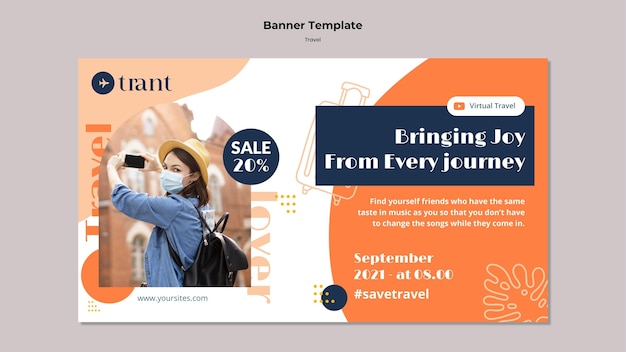 Free PSD traveling horizontal banner template