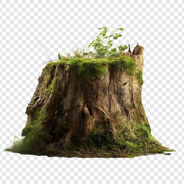 Free PSD a tree stump isolated on transparent background