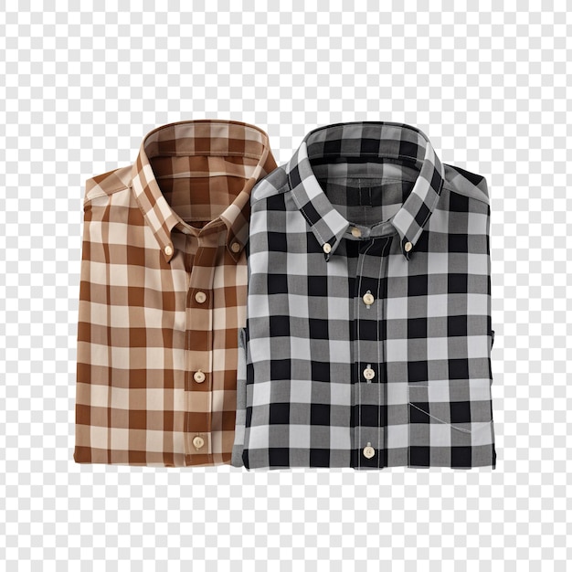 Free PSD two shirts are on a checkered surface isolated on transparent background