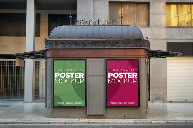 Free PSD two urban posters mockup