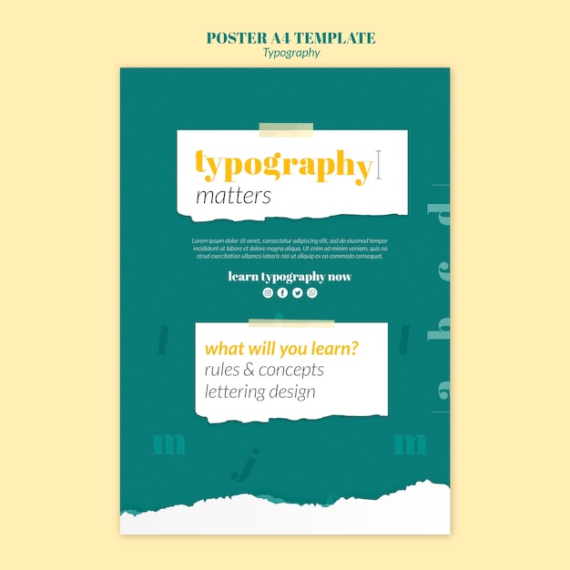 Free PSD typography service poster template