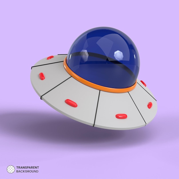 Free PSD ufo icon isolated 3d render illustration