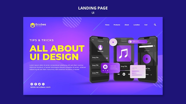 Ui design landing page template
