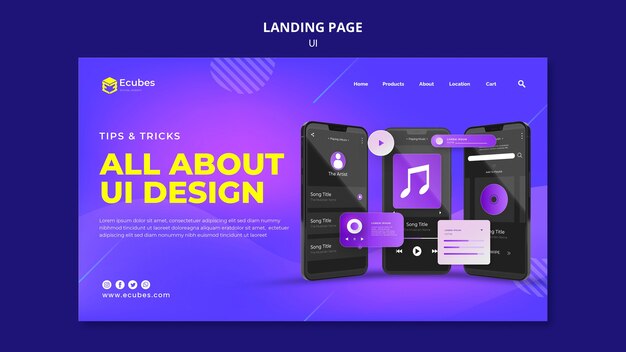 Ui design landing page template