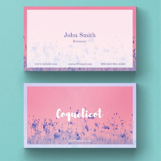 Free PSD useful floral business card