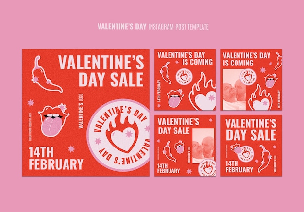 Free PSD valentine's day celebration instagram posts