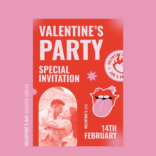 Free PSD valentine's day celebration invitation template