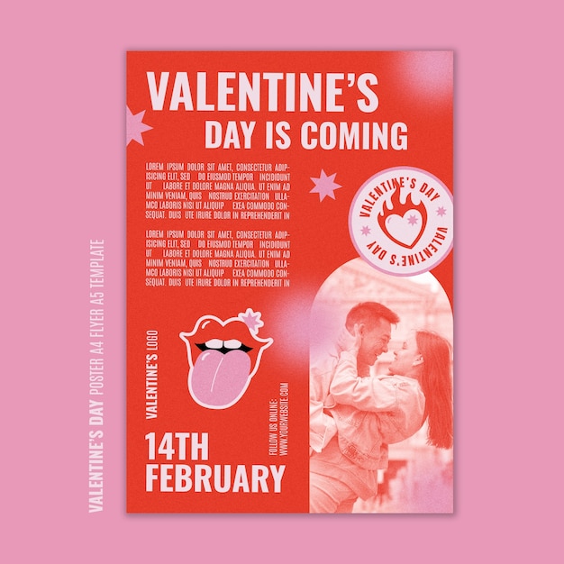 Free PSD valentine's day celebration poster template