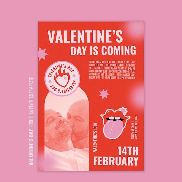 Free PSD valentine's day celebration poster template