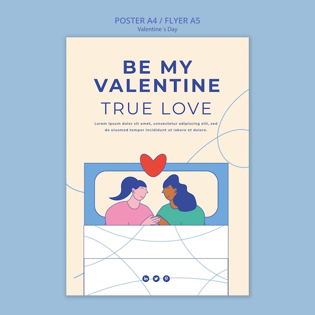 Free PSD valentine's day celebration poster