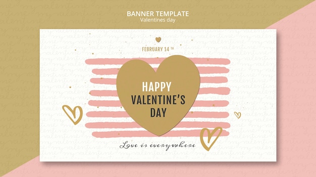 Free PSD valentine's day concept banner template