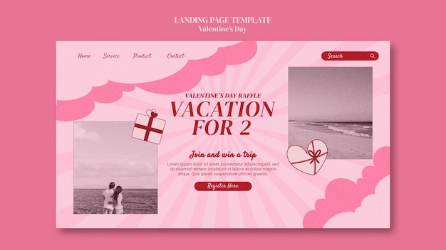 Free PSD valentine's day vacation template design