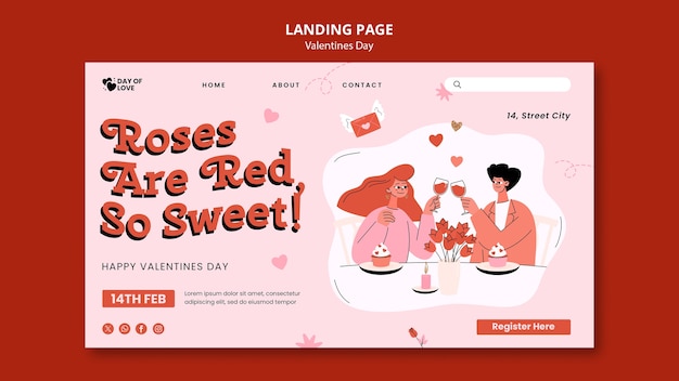 Free PSD valentines day template design