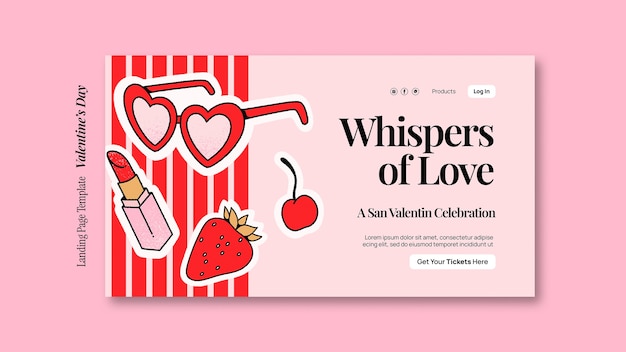 Free PSD valentines day template design