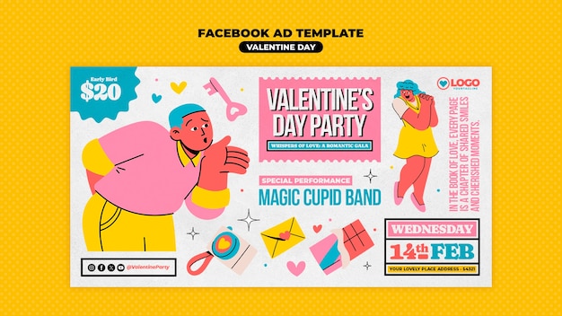 Free PSD valentines day  template design