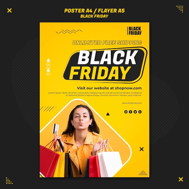 Vertical flyer template for black friday sale