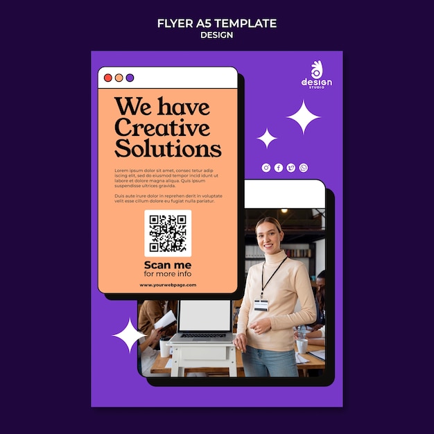 Free PSD vertical flyer template for occupation