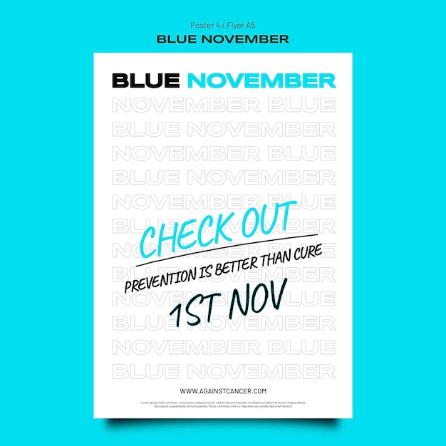 Free PSD vertical poster template for blue november celebration