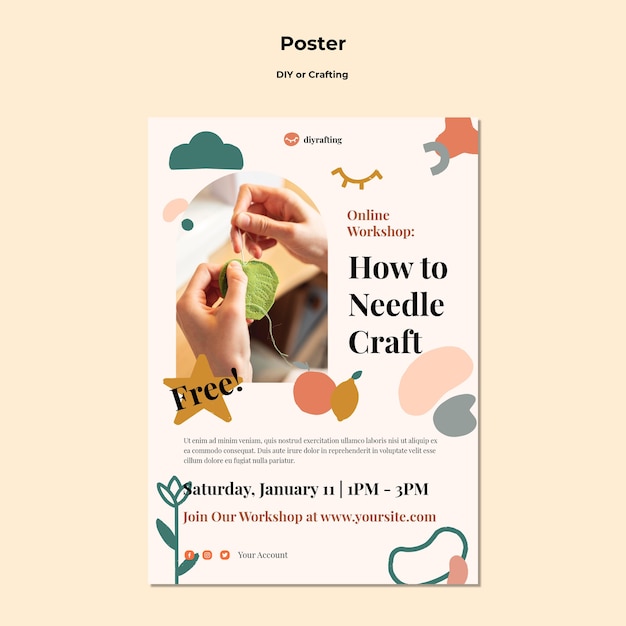 Vertical poster template for diy tutorials