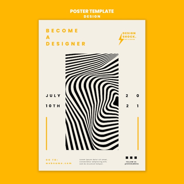 Free PSD vertical poster template for graphic design courses