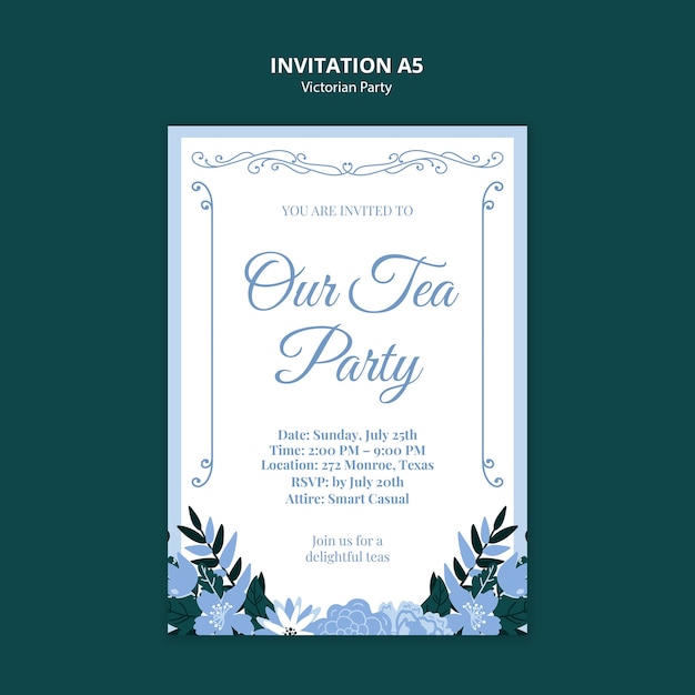 Free PSD victorian party template design