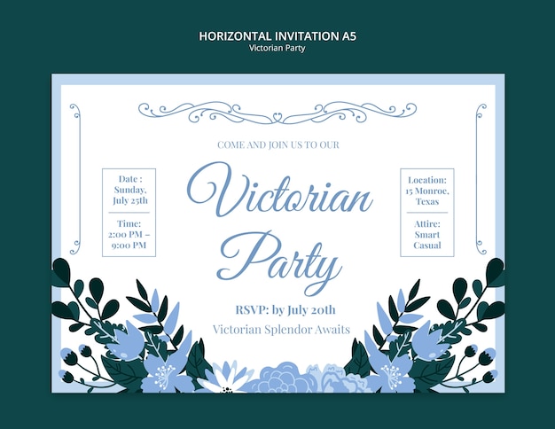 Free PSD victorian party template design