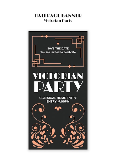 Free PSD victorian party template design