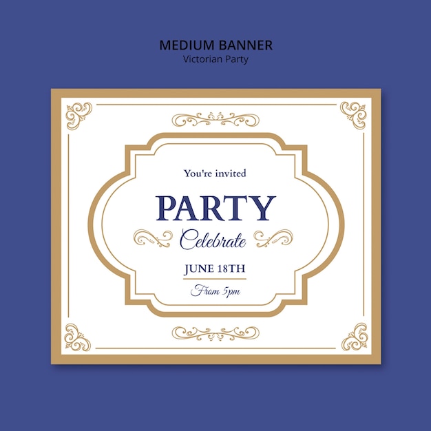 Free PSD victorian party template design