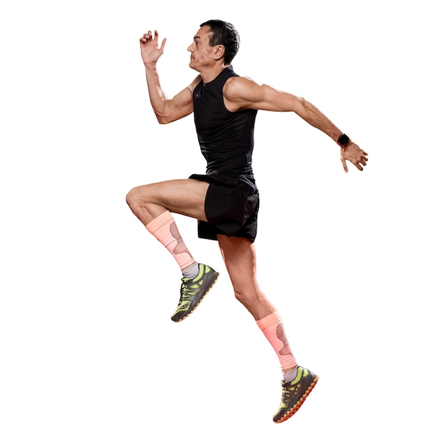 Free PSD view of male runner