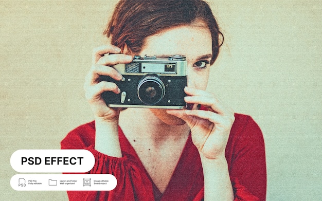 Free PSD vintage photo effect