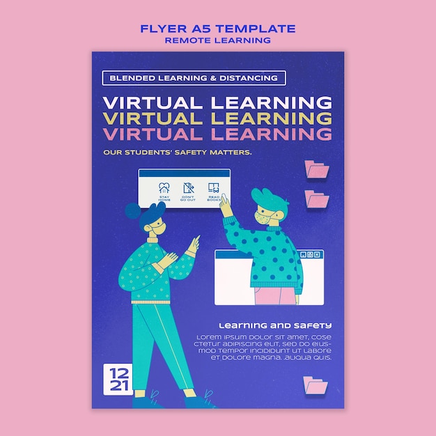 Virtual learning flyer template