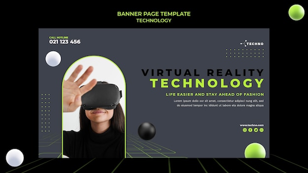 Virtual reality technology banner template