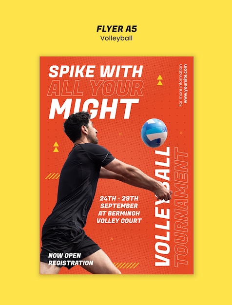 Volleyball flyer template design