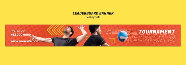 Free PSD volleyball leaderboard banner template design