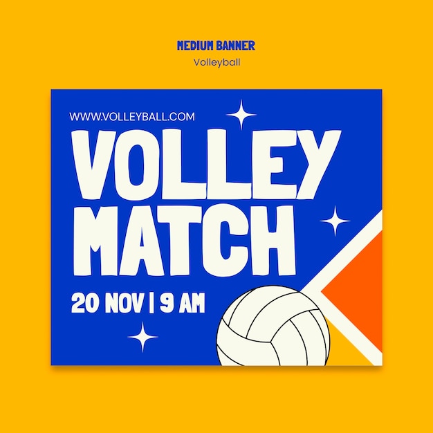 Free PSD volleyball medium banner template design