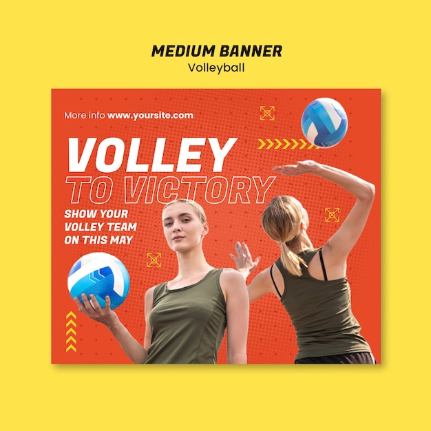 Free PSD volleyball medium banner template design