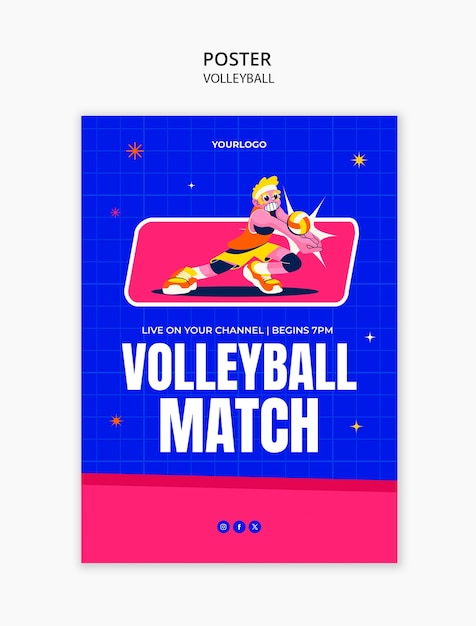 Free PSD volleyball poster template design